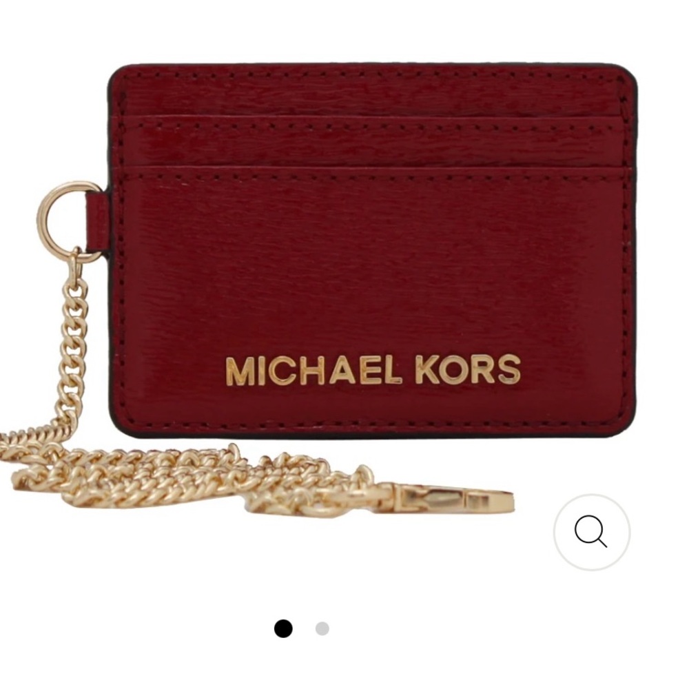 Michael Kors Jet Set Travel Patent Leather Chain Metro Pass Case